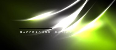 Soyut tasarım, akan çizgiler, canlı yeşil, siyah gradyanlar. Modern estetik dijital arkaplanlar ve sunumlar için uygundur.