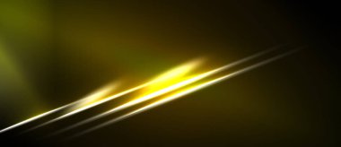 Soyut altın çizgiler koyu arkaplan boyunca uzanır. Merkezi kesişmeden çıkan parlak ışık dinamik görsel efekt yaratır..