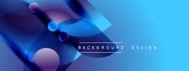 Soyut mavi mor tasarım. Dinamik şekiller modern görsel efektler yaratıyor. Arkaplanda değişken renkler, pürüzsüz geçişler var.