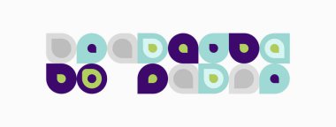 Soyut desen tekrarlayan daireler, mor, yeşil renkler içerir. Minimalist tasarım modern estetiği çağrıştırıyor. Basit şekiller görsel ritim yaratır.