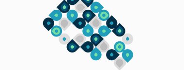 Soyut şablon tekrarlanan şekilleri gösterir. Mavi, deniz mavisi, gri renkler geometrik tasarım yaratır. Minimalist estetik, modern his.