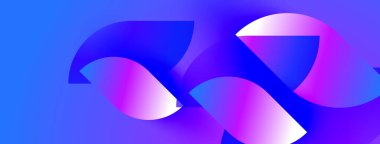 Soyut şekiller canlı mavileri, morları, pembeleri harmanlıyor. Gradyan renkler akıcı, dinamik bileşim yaratır. Modern tasarım enerjiyi ve hareketi çağrıştırıyor..