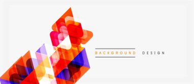 Soyut geometrik şekiller örtüşüyor, canlı renk eğimleri yaratıyor. Modern tasarım elementleri dinamik görsel deneyim önerir.