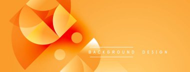 Soyut turuncu tasarım. Geometrik şekiller örtüşür, dinamik görsel efekt yaratır. Dereceli gölgeler derinlik katar, modern his.