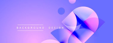 Soyut mor arkaplan. Üst üste binen daireler dinamik görsel efekt yaratır. Modern tasarım elementleri pürüzsüz eğimler sunar.