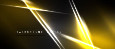Koyu arkaplan üzerinde soyut sarı çizgiler. Geometrik şekiller dinamik görsel efekt yaratır. Projeler için modern tasarım ögesi.