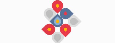 Soyut geometrik şekiller, kareler, daireler, renkler. Minimalist tasarım, düz çizim, modern estetik. Basit kompozisyon, beyaz arkaplan.