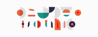 Soyut geometrik şekiller, renkli tasarım. Minimalist kompozisyon, modern estetik, oyuncu unsurlar, basit formlar. Temiz çizgiler, canlı renkler..