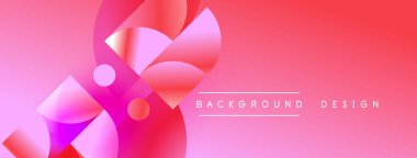 Soyut pembe eğimli şekiller çakışıyor. Modern tasarım elementleri dinamik görsel doku oluşturur. Arkaplanda metin etiketleri arka plan, tasarım yer almaktadır.