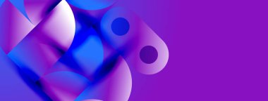 Soyut sıvı şekiller, canlı maviler, mor karışımı. Modern tasarım, dinamik kompozisyon, pürüzsüz gradyanlar görsel ilgi yaratır.