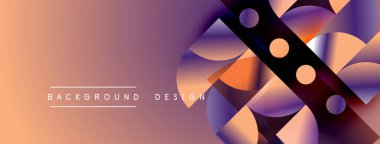 Soyut geometrik şekiller harmanlanarak, canlı gradyan arkaplan oluşturur. Turuncu, mor renkler dizayn elementlerine hakim. Modern estetik.