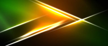 Soyut çizgiler kesişiyor. Parlak renkler koyu arkaplanda baskın gelir. Canlı gradyanlar dinamik görsel efekt yaratır. Enerji merkezi noktadan yayılıyor.