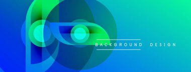 Soyut gradyan tasarımı. Dairesel şekiller, dinamik görsel efektler yaratır. Mavi, yeşil renkler kompozisyona hakim. Modern estetik.