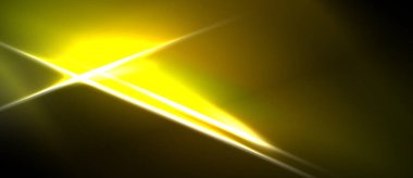 Koyu arkaplanda parlak sarı ışık çizgileri var. Çapraz çizgiler dinamik görsel etki yaratır, enerji dışa doğru yayılır..