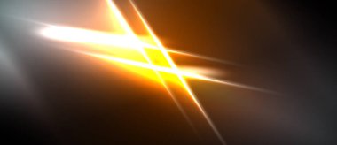 Parlak ışık çizgileri karanlık arka planda kesişir. Altın renkler baskın, dinamik görsel efekt yaratıyor. Enerji merkezi noktadan yayılıyor.