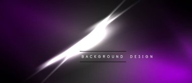 Soyut mor eğimli arkaplan. Parlak ışık çizgisi merkezden geçiyor, metin arka plan tasarımı okuyor. Koyu kenarlı çerçeve canlı renk.