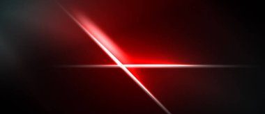 Soyut kırmızı ışık, koyu arkaplanı çizer. Minimalist tasarım dinamik görsel etki yaratır. Parlaklık, gölgelerle keskin bir tezat oluşturuyor..