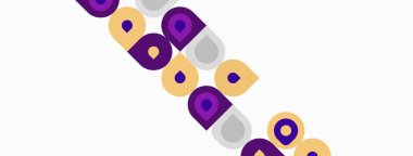 Soyut tasarım tekrarlayan şekiller içerir, mor, altın. Minimalist kompozisyon, çapraz düzenleme, temiz estetik. Basit, modern..