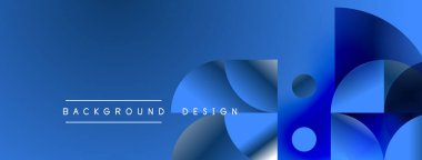 Soyut mavi tasarım üst üste binen daireler, gradyanlar, modern estetik özellikler. Metin arka plan tasarımı okur. Basit, temiz kompozisyon.