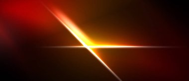 Soyut ışık fişeği. Çapraz ışın koyu arkaplanı geçer. Sıcak renkler baskın gelir, dramatik bir etki yaratır. Yoğun ışık yayar..