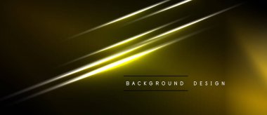 Koyu arkaplanda parlak sarı çizgiler var. Modern tasarım elementleri dinamik görsel efekt yaratır. Minimalist estetik çeşitli projelere uygun.