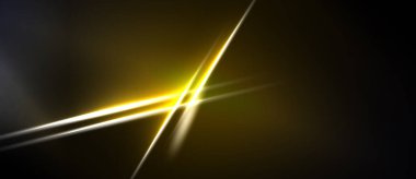 Soyut arkaplan, koyu uzaydan geçen parlak sarı çizgilere sahiptir. Minimalist tasarım enerji, hız ve modern estetiği çağrıştırıyor.