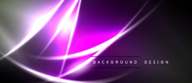 Soyut mor tasarım parlak ışık çizgileri içerir. Karanlık zemin ile dinamik bileşim modern görsel etki yaratır.