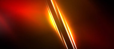 Soyut arkaplan parlak turuncu ve kırmızı gradyanlara sahiptir. Çapraz çizgiler karanlık uzaya zıt olarak dinamik ışık efekti yaratır.