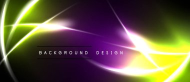 Soyut arkaplan canlı çizgiler, gradyanlar içerir. Mor, sarı, yeşil renkler dinamik görsel efekt yaratır. Metin arkaplan tasarımı okur.