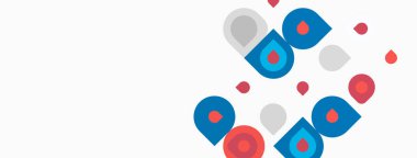 Soyut geometrik şekiller, daireler, kareler, kırmızı, mavi, gri. Minimalist tasarım, temiz çizgiler, modern estetik. Basit kompozisyon.