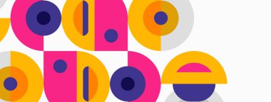 Renkli geometrik şekiller kerpiç anlamına gelir. Parlak pembeler, morlar, portakallar eğlenceli bir tasarım yaratır. Minimalist estetik, modern marka.