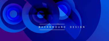 Abstract blue layers create dynamic visual effect. Modern design elements suggest depth, movement, innovation. Background features text background, design.