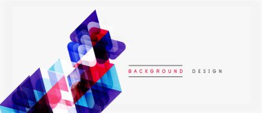 Soyut geometrik şekiller örtüşüyor, canlı renk eğimleri yaratıyor. Modern tasarım elementleri dinamik görsel deneyim önerir.