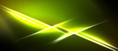 Açık sarı çizgiler koyu yeşil arkaplanı kesiyor. Yoğun ışık, dinamik görsel efekt yaratır. Basit, modern tasarım.