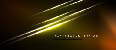 Koyu arkaplan üzerinde soyut sarı çizgiler. Modern tasarım ögesi, dijital projeler veya sunumlar için uygun. Basit, zarif bir kompozisyon..