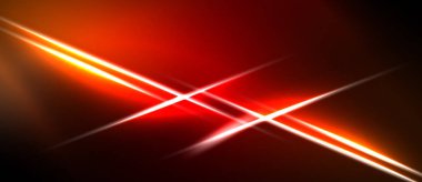 Soyut kırmızı ışık, koyu arkaplanı çizer. Parlak enerji yayılır, dinamik görsel etki yaratır. Yoğun parıltı kompozisyona hakim olur.