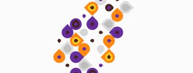 Soyut desenler renkli daireler, farklı boyutlarda, üst üste binen şekiller içerir. Arkaplan açık beyaz, modern görsel efekt yaratıyor.