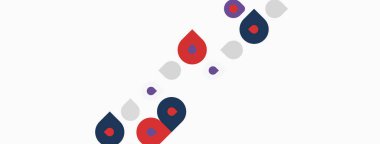 Soyut şekiller, daireler, noktalar. Kırmızı, deniz, gri renkler mevcut. Minimalist tasarım, temiz arka plan. Modern estetik.