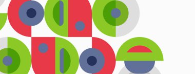 Renkli geometrik şekiller logoyu heceler. Daireler, dikdörtgenler örtüşür ve canlı bir tasarım yaratır. Modern estetik, basit markalaşma öğeleri sunar.