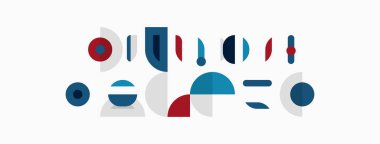 Soyut geometrik şekiller, daireler, kavisler, çizgiler. Minimalist tasarım, sessiz renkler, basit kompozisyon. Modern sanat tarzı, düz çizim.