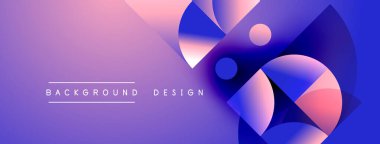 Abstract colorful design. Gradient purple, pink, blue hues create dynamic shapes, circles, overlapping forms. Modern aesthetic.