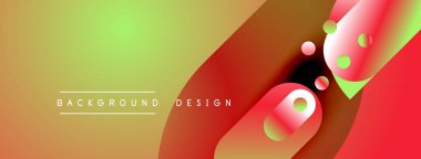 Abstract gradient background. Overlapping circles create dynamic visual flow. Colors transition from yellow, green to red. Modern design element.