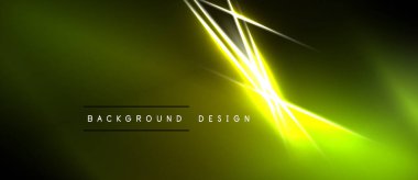 Soyut sarı çizgiler parlak merkezden yayılıyor. Karanlık arka plan dramatik görsel efektler yaratır. Metin arkaplan tasarımı okur.