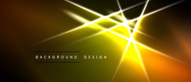 Açık sarı, turuncu çizgiler kesişiyor. Koyu arkaplan zıtlık yaratır. Dijital projeler için modern tasarım ögesi.