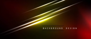 Soyut arka planda koyu kırmızı, siyah gradyanlar üzerinde dinamik altın çizgiler yer alır. Modern tasarım enerjiyi çağrıştırıyor, sofistike.