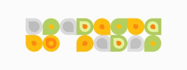 Geriye dönük desen. Çemberler, kareler, dikdörtgenler tekrar edin. Pastel renkler eğlenceli tasarım yaratır. Basit şekiller, modern estetik..