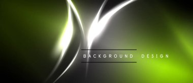 Soyut neon tasarımı. Parlak yeşil, gri gradyanlar dinamik akış yaratır. Metin arka plan tasarımı okur. Modern, canlı görsel element.