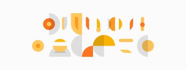 Soyut şekiller, sıcak renkler kompozisyona hakim. Minimalist tasarım, geometrik formlar dengeli görsel oluşturur. Yumuşak palet, modern estetik.