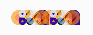 Soyut renkli baykuş tasarımı. Geometrik şekiller stilize kuş formları yaratır. Sıcak, serin tonlu minimalist çizimler.