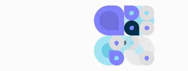 Soyut daireler, değişik boyutlarda, pastel gölgeler. Kompozisyon bağlantı, akış, modern tasarım unsurları öneriyor. Minimalist estetik.